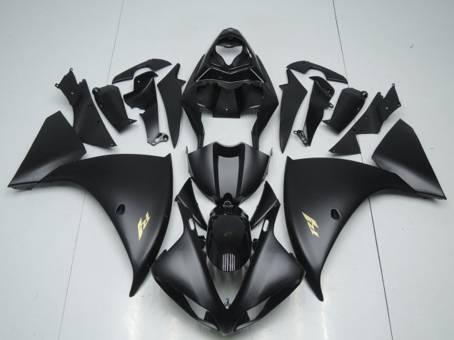 2009-2011 Yamaha YZF 1000 R1 Motorcycle Fairings - Matte Black Gold Decal UK Manufacturers