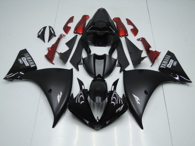 2009-2011 Yamaha YZF 1000 R1 Motorcycle Fairings - Glossy Black Matte Black White Decal Red UK Manufacturers