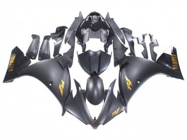 2009-2011 Yamaha YZF 1000 R1 Motorcycle Fairings - Matte Black Gold Decals UK Manufacturers