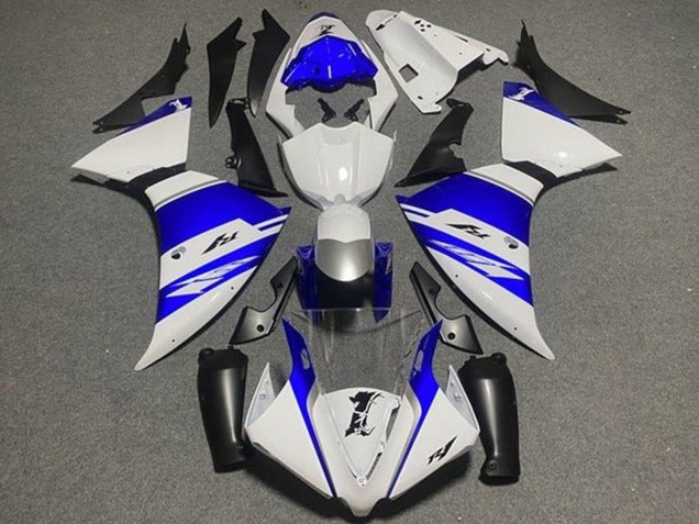 2009-2011 Yamaha YZF 1000 R1 Motorcycle Fairings - White Blue Silver Black Stripe UK Manufacturers