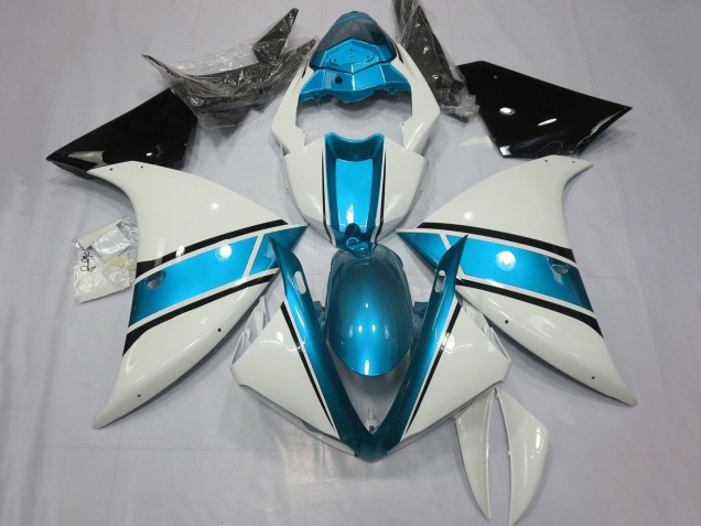 2009-2011 Yamaha YZF 1000 R1 Motorcycle Fairings - White Light Blue Black UK Manufacturers