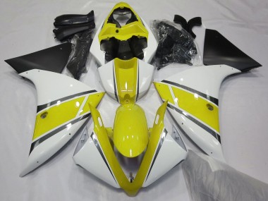 2009-2011 Yamaha YZF 1000 R1 Motorcycle Fairings - White Yellow Matte Black UK Manufacturers