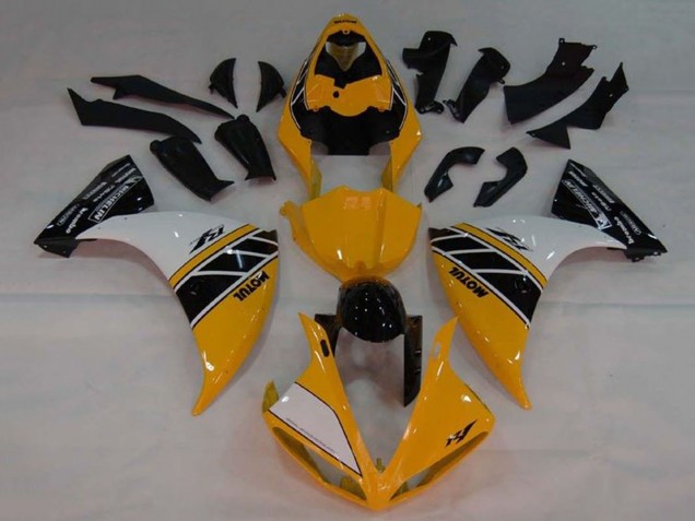 2009-2011 Yamaha YZF 1000 R1 Motorcycle Fairing - Yellow White Black Stripe UK Manufacturers