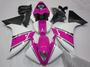 2012-2014 Yamaha YZF 1000 R1 Motorcycle Fairings - White Pink Matte Black UK Manufacturers