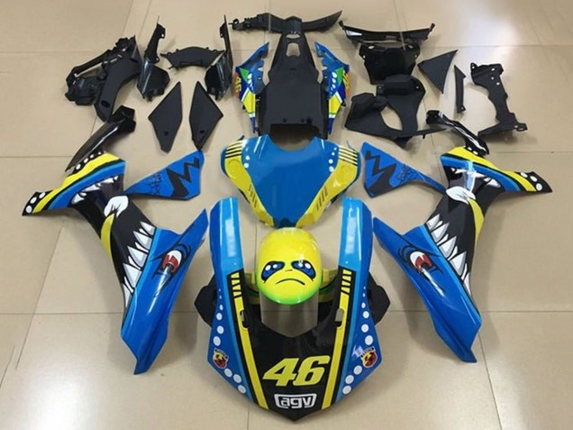 2015-2019 Yamaha YZF 1000 R1 Motorcycle Fairings - Blue Yellow Black Shark 46 UK Manufacturers