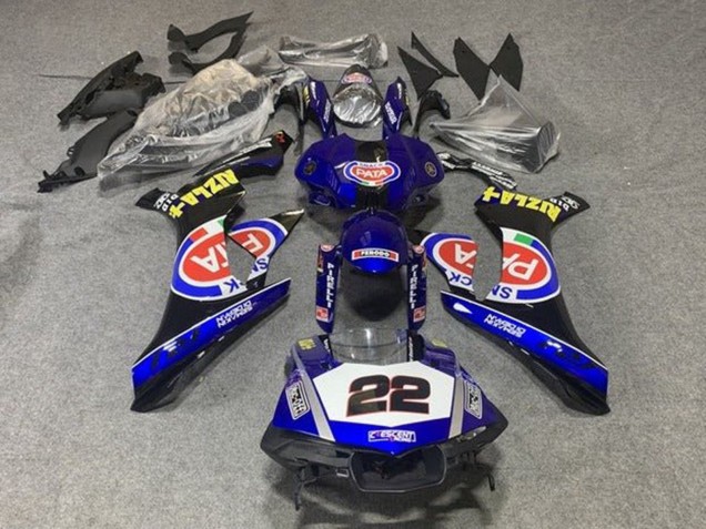 2015-2019 Yamaha YZF 1000 R1 Motorcycle Fairings - Blue White Black Red Pata 22 UK Manufacturers