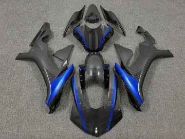 2015-2019 Yamaha YZF 1000 R1 Motorcycle Fairings - Faux Carbon Fiber Blue UK Manufacturers