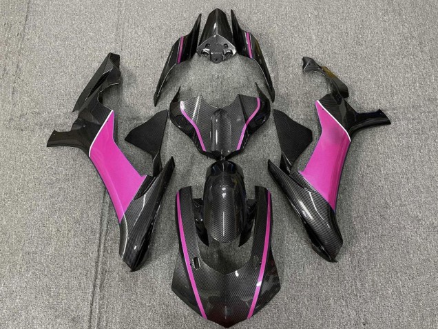 2015-2019 Yamaha YZF 1000 R1 Motorcycle Fairings - Faux Carbon Fiber Pink UK Manufacturers