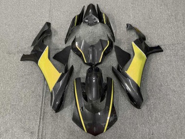 2015-2019 Yamaha YZF 1000 R1 Motorcycle Fairings - Faux Carbon Fiber Yellow UK Manufacturers