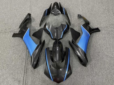 2015-2019 Yamaha YZF 1000 R1 Motorcycle Fairings - Faux Carbon Fiber Light Blue UK Manufacturers