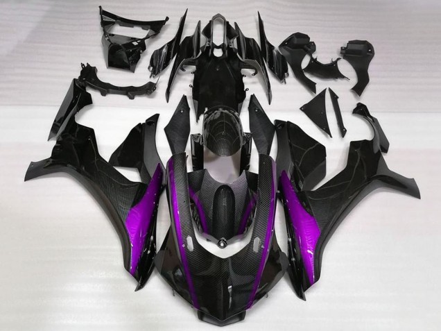 2015-2019 Yamaha YZF 1000 R1 Motorcycle Fairings - Faux Carbon Fiber Purple UK Manufacturers