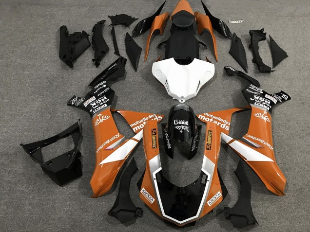 2015-2019 Yamaha YZF 1000 R1 Motorcycle Fairings - Orange White Glossy Black UK Manufacturers