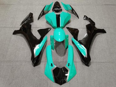 2015-2019 Yamaha YZF 1000 R1 Motorcycle Fairings - Turquoise Blue Glossy Black UK Manufacturers