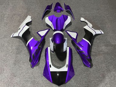 2020-2025 Yamaha YZF 1000 R1 Motorcycle Fairings - Purple White Faux Carbon Fiber UK Manufacturers