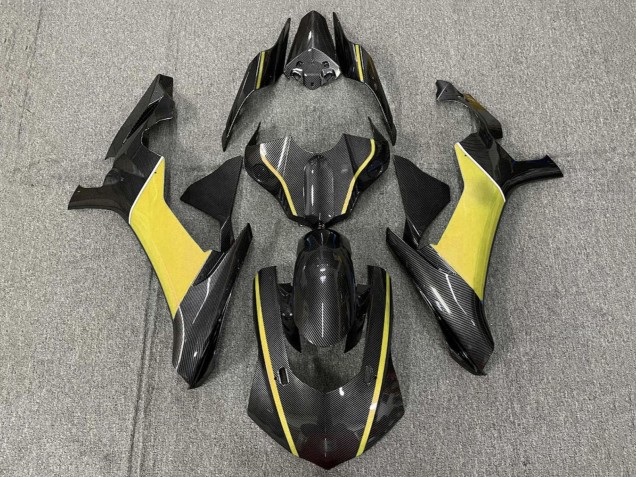 2020-2025 Yamaha YZF 1000 R1 Motorcycle Fairings - Faux Carbon Fiber Yellow UK Manufacturers