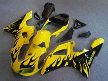1998-1999 Yamaha YZF 1000 R1 Motorcycle Fairings - Yellow Black Flame UK Manufacturers