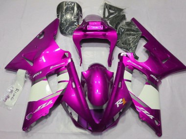 2000-2001 Yamaha YZF 1000 R1 Motorcycle Fairings - Raspberry White Silver UK Manufacturers