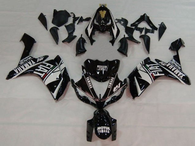 2007-2008 Yamaha YZF 1000 R1 Motorcycle Fairings - White Black Fiat UK Manufacturers