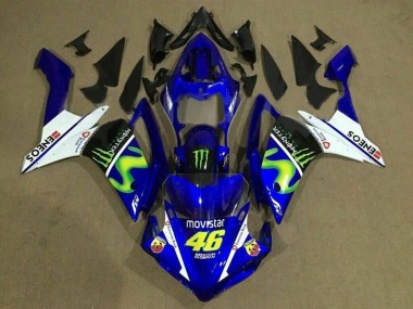 2007-2008 Yamaha YZF 1000 R1 Motorcycle Fairings - Blue White Black Green MoviStar Monster ENEOS UK Manufacturers
