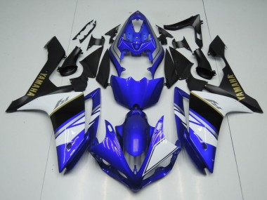 2007-2008 Yamaha YZF 1000 R1 Motorcycle Fairings - Blue White Black Gold Decal UK Manufacturers
