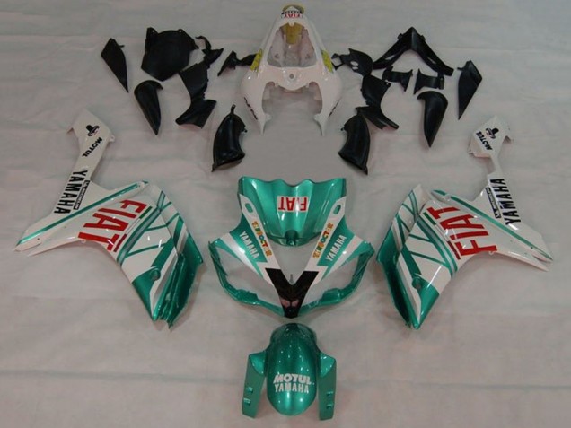 2007-2008 Yamaha YZF 1000 R1 Motorcycle Fairings - White Green Red Fiat UK Manufacturers