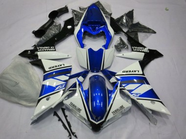 2007-2008 Yamaha YZF 1000 R1 Motorcycle Fairings - White Blue Black Layerd UK Manufacturers