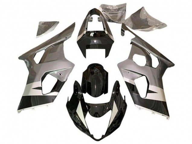 2004-2005 Suzuki GSXR 600 / GSXR 750 Motorcycle Fairings - Silver Glossy Black UK Manufacturers