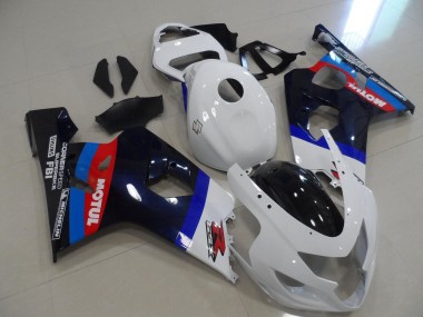 2004-2005 Suzuki GSXR 600 / GSXR 750 Motorcycle Fairings - White Blue Red Black Motul UK Manufacturers