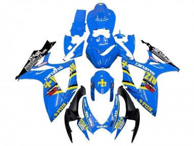 2006-2007 Suzuki GSXR 600 / GSXR 750 Motorcycle Fairings - Blue Yellow Black Rizla UK Manufacturers