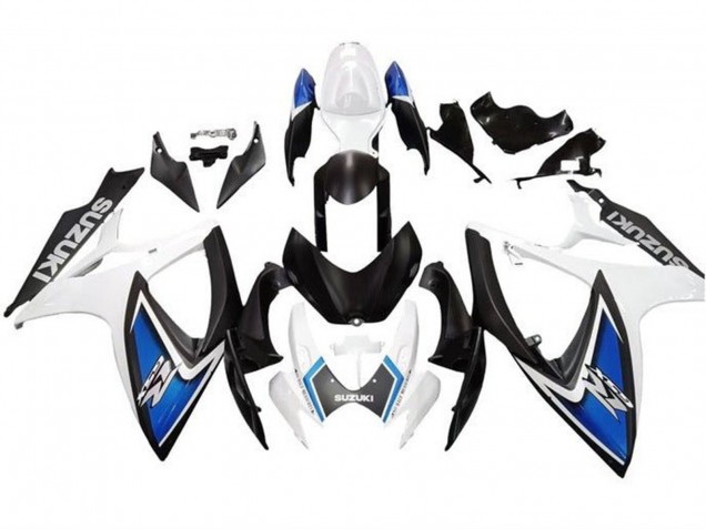 2006-2007 Suzuki GSXR 600 / GSXR 750 Motorcycle Fairings - White Blue Matte Black UK Manufacturers