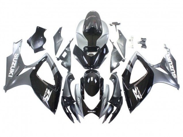2006-2007 Suzuki GSXR 600 / GSXR 750 Motorcycle Fairings - Silver Glossy Black White UK Manufacturers