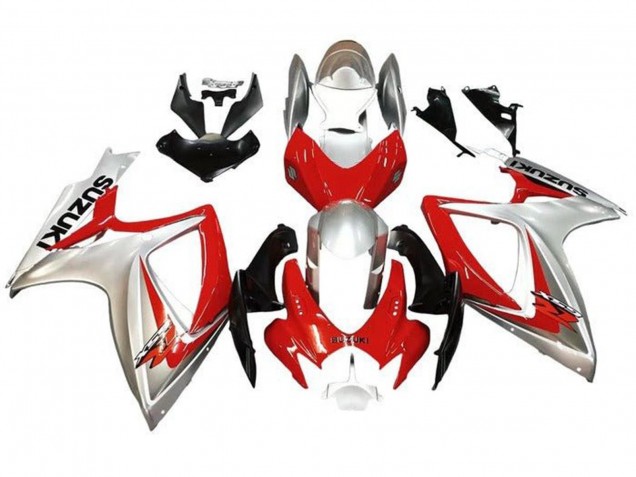 2006-2007 Suzuki GSXR 600 / GSXR 750 Motorcycle Fairings - Silver Red Black UK Manufacturers