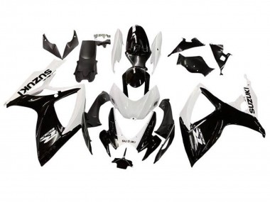 2006-2007 Suzuki GSXR 600 / GSXR 750 Motorcycle Fairing - White Glossy Black UK Manufacturers