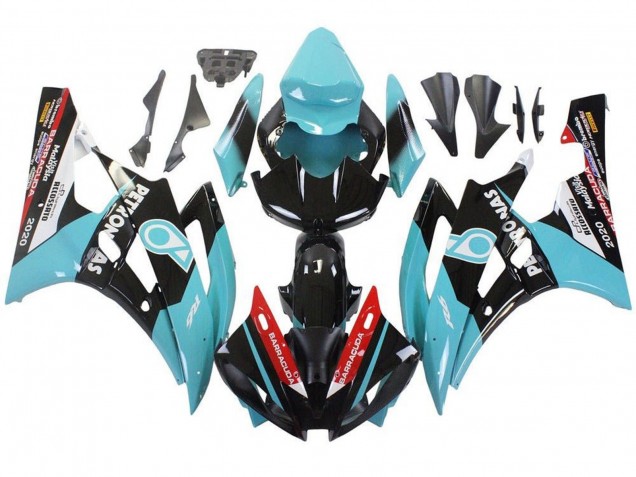 2006-2007 Yamaha YZF R6 Motorcycle Fairings - Light Blue Red White Black Petronas UK Manufacturers