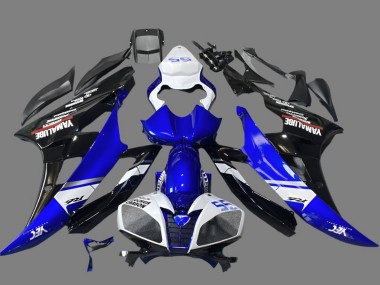 2006-2007 Yamaha YZF R6 Motorcycle Fairings - White Blue Glossy Black Yamalube UK Manufacturers