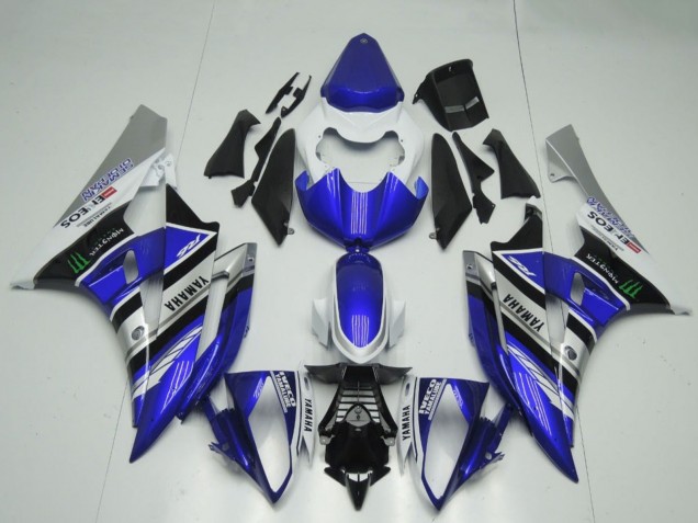 2006-2007 Yamaha YZF R6 Motorcycle Fairings - White Blue Silver Black ENEOS Monster UK Manufacturers
