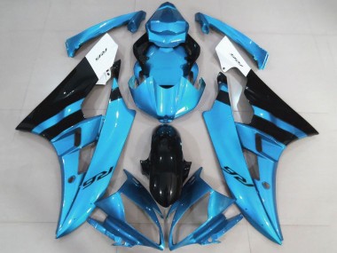 2006-2007 Yamaha YZF R6 Motorcycle Fairings - White Light Blue Black UK Manufacturers