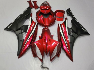 2006-2007 Yamaha YZF R6 Motorcycle Fairings - Red White Matte Black Motul UK Manufacturers