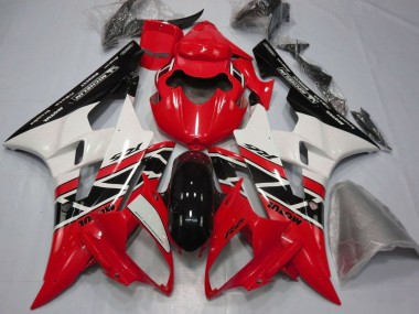 2006-2007 Yamaha YZF R6 Motorcycle Fairings - Red White Glossy Black Michelin Motul UK Manufacturers