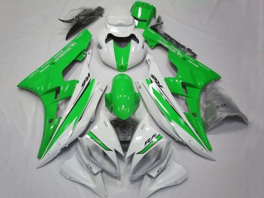 2006-2007 Yamaha YZF R6 Motorcycle Fairings - White Green UK Manufacturers