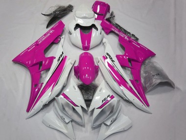 2006-2007 Yamaha YZF R6 Motorcycle Fairings - White Pink UK Manufacturers
