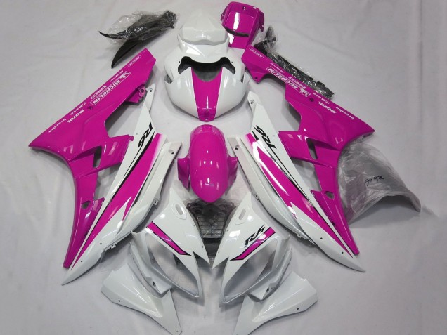 2006-2007 Yamaha YZF R6 Motorcycle Fairings - White Pink UK Manufacturers
