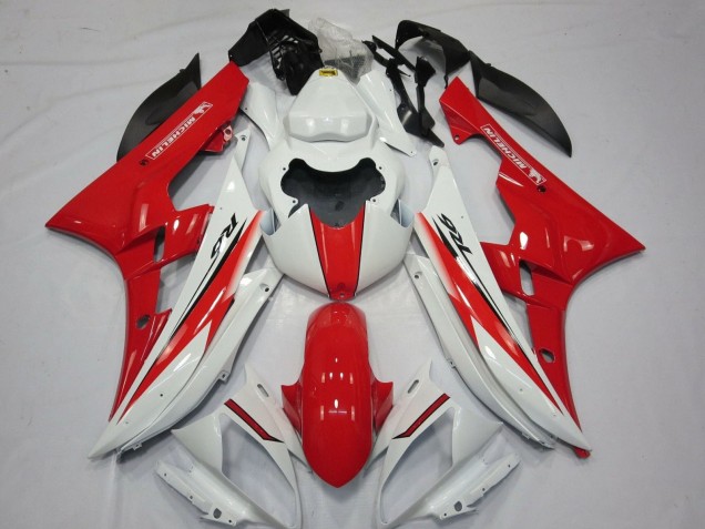2006-2007 Yamaha YZF R6 Motorcycle Fairings - White Red UK Manufacturers