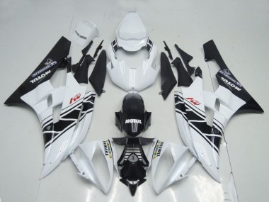 2006-2007 Yamaha YZF R6 Motorcycle Fairings - White Glossy Black Motul Michelin UK Manufacturers