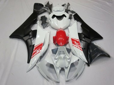 2006-2007 Yamaha YZF R6 Motorcycle Fairings - White Red Matte Black UK Manufacturers