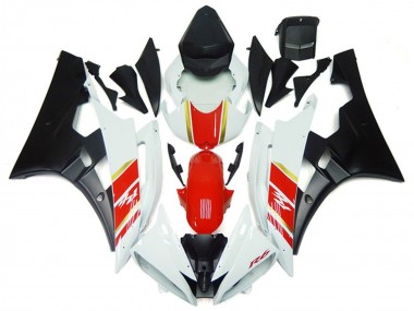 2006-2007 Yamaha YZF R6 Motorcycle Fairings - White Red Gold Matte Black UK Manufacturers