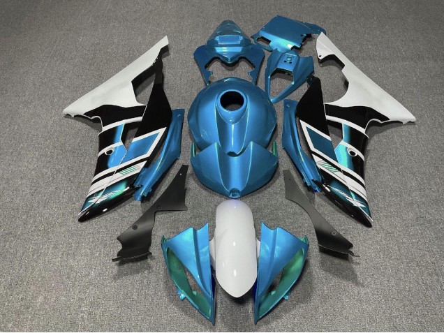 2008-2016 Yamaha YZF R6 Motorcycle Fairings - White Blue Black Stripe UK Manufacturers