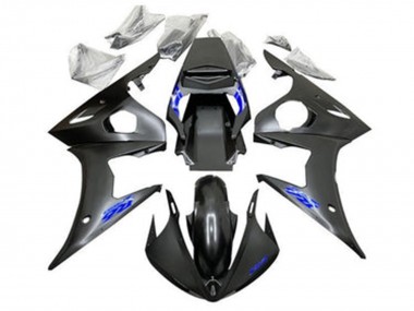 2005 Yamaha YZF R6 Motorcycle Fairings - Matte Black Blue UK Manufacturers
