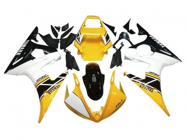 2005 Yamaha YZF R6 Motorcycle Fairings - White Yellow Black UK Manufacturers