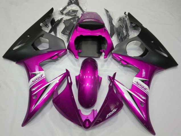 2005 Yamaha YZF R6 Motorcycle Fairings - Pink Matte Black White UK Manufacturers